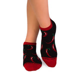 Socquettes Coton Piments rouges Noir