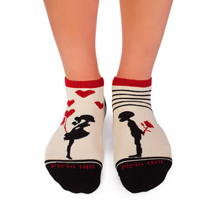 Socquettes Coton Amour Ecru