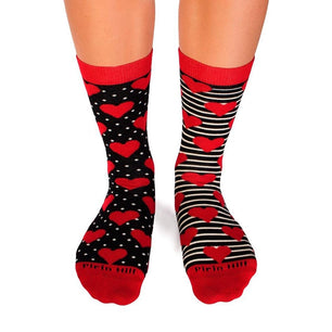 Chaussettes Coton Cœurs Noir