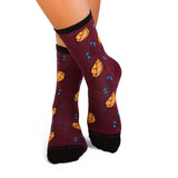 Chaussettes Coton Feuilles Bordeaux