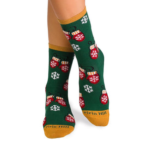 Chaussettes Enfants Noël Moufles Vert