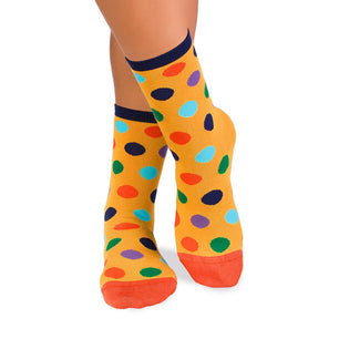 Chaussettes Bambou Pois Jaune