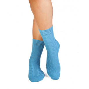 Chaussettes Laine mérinos Tresses Turquoise