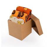 Coffret de 3 paires de Chaussettes Coton Automne Feuilles Écureuil Glands