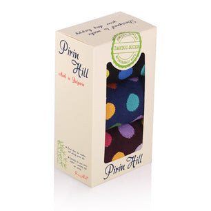 Coffret de 3 paires de Chaussettes Bambou Pois Noir Bleu foncé Bordeaux