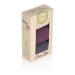 Coffret de 3 paires de Chaussettes Bambou fin Beige Violet Gris