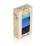 Coffret de 3 paires de Chaussettes Bambou fin Bleu Bleu foncé Turquoise
