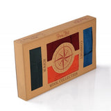 Coffret de 4 paires de Chaussettes Laine mérinos Bordeaux Orange Pétrole Vert foncé