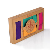 Coffret de 4 paires de Chaussettes Laine mérinos Menthe Violet foncé Fuchsia Moutarde