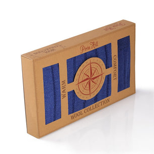 Coffret Laine mérinos Homme Chaussettes + Écharpe Côtes Denim