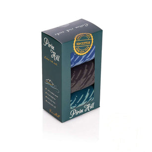 Coffret de 3 paires de Chaussettes Coton pur Traits - Pétrole, Anthracite, Bleu