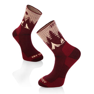 Chaussettes Randonnée Loup Bordeaux