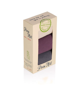 Coffret de 3 paires de Chaussettes Bambou fin Beige Violet Gris
