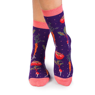 Chaussettes Coton fin Légumes Violet