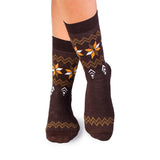 Chaussettes Laine mérinos Neige Marron