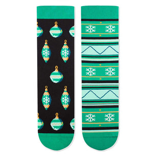 Chaussettes Arty Boules de Noël Noir menthe