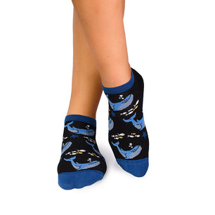 Socquettes Coton fin Baleines Noir