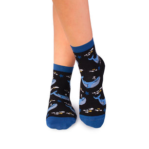 Chaussettes courtes Coton fin Baleines Noir