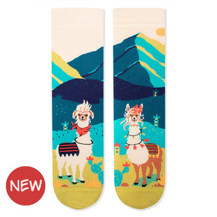 Chaussettes Arty Lamas amoureux - Turquoise
