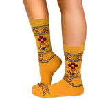 Chaussettes Laine mérinos Motif ethnique Ochre