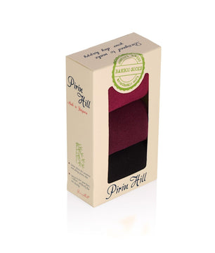 Coffret de 3 paires de Chaussettes Bambou fin Bordeaux clair Bordeaux Noir