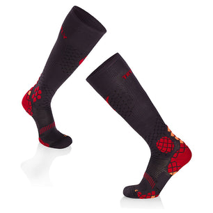 Mi-bas Compression Anthracite - Rouge