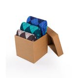 Coffret de 3 paires de Chaussettes Coton Losanges Pétrole Bleu Anthracite