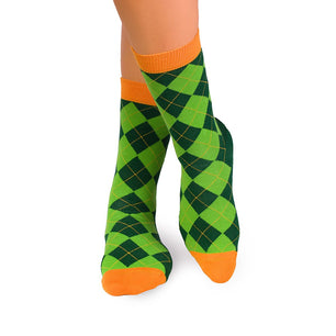 Chaussettes Coton Losanges Vert foncé