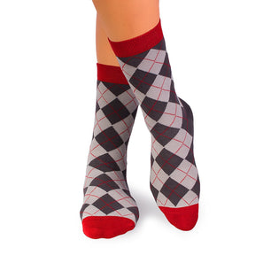 Chaussettes Coton Losanges Anthracite