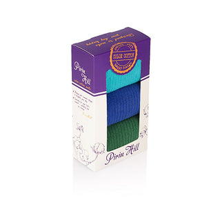 Coffret de 3 paires de Chaussettes sans élastique Menthe Bleu Vert foncé