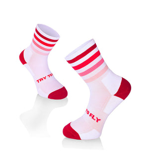 Chaussettes Course à pied Microlon Blanc - Rose