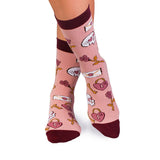 Chaussettes Coton Skulls & Roses Rose cendré
