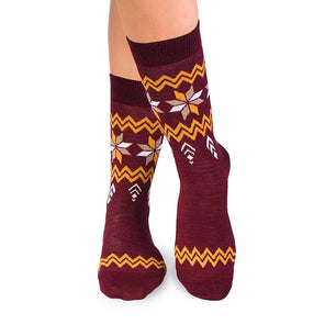 Chaussettes Laine mérinos Neige Bordeaux