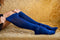 Mi-bas de compression Fil d'écosse - Bleu marine