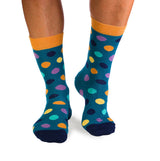 Chaussettes Bambou Pois Turquoise foncé