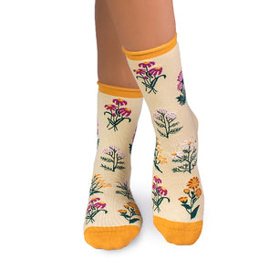 Chaussettes Coton fin Herbes Jaune