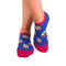 Socquettes Coton Rétro Bus Bleu fuchsia