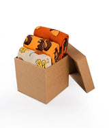 Coffret de 3 paires de Chaussettes Enfants Coton Automne Feuilles Écureuil Glands