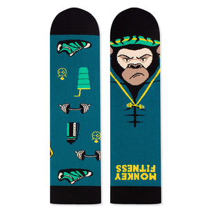 Chaussettes Arty avec Singe Fan de fitness - Turquoise