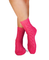Chaussettes Laine mérinos Tresses Fuchsia