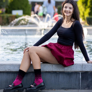 Chaussettes Coton pur Traits - Bordeaux
