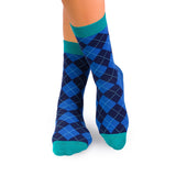 Chaussettes Coton Losanges Bleu