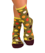 Chaussettes Bambou Pois Kaki