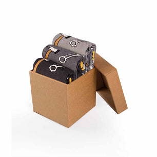 Coffret de 3 paires de Chaussettes Coton fin Outils Gris clair Gris Anthracite