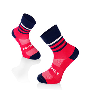 Chaussettes Course à pied Microlon Fuchsia - Bleu