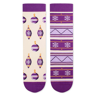Chaussettes Arty Boules de Noël Ecru violet