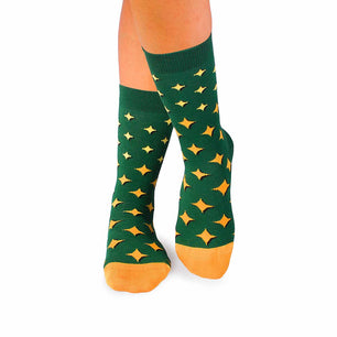 Chaussettes Bambou Étoiles Vert foncé