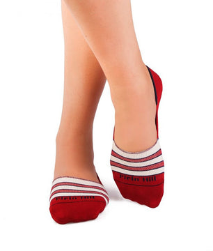 Socquettes invisibles Rayures Rouge