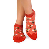 Socquettes Bambou fin Abeilles Corail