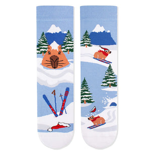 Chaussettes Arty Noël Georges le Capybara - Bleu